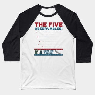 Five Observables (Light Text) Baseball T-Shirt